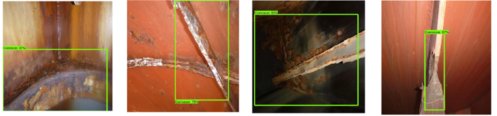 Figure 7: Corrosion detection with network object detection