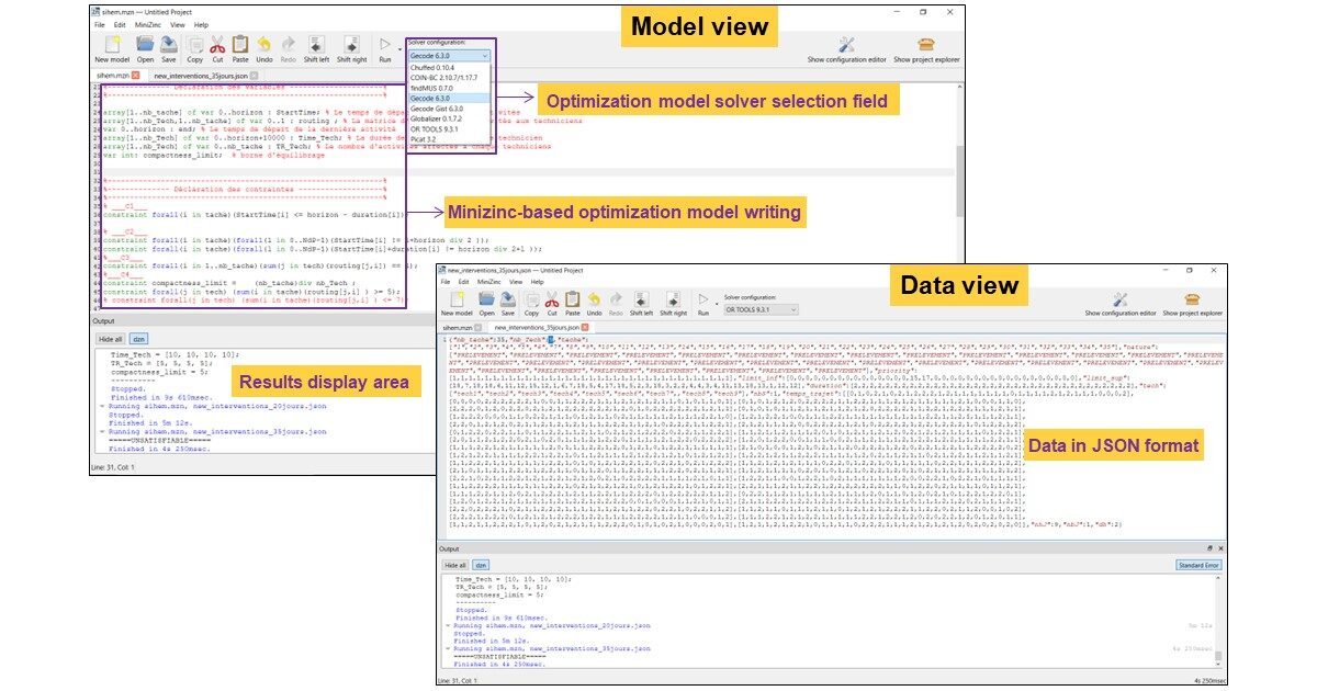 MiniZinc environment.