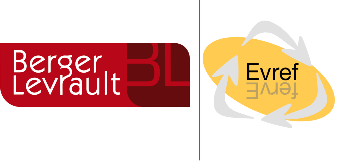 The logo of Berger-Levrault next to the logo of Evref